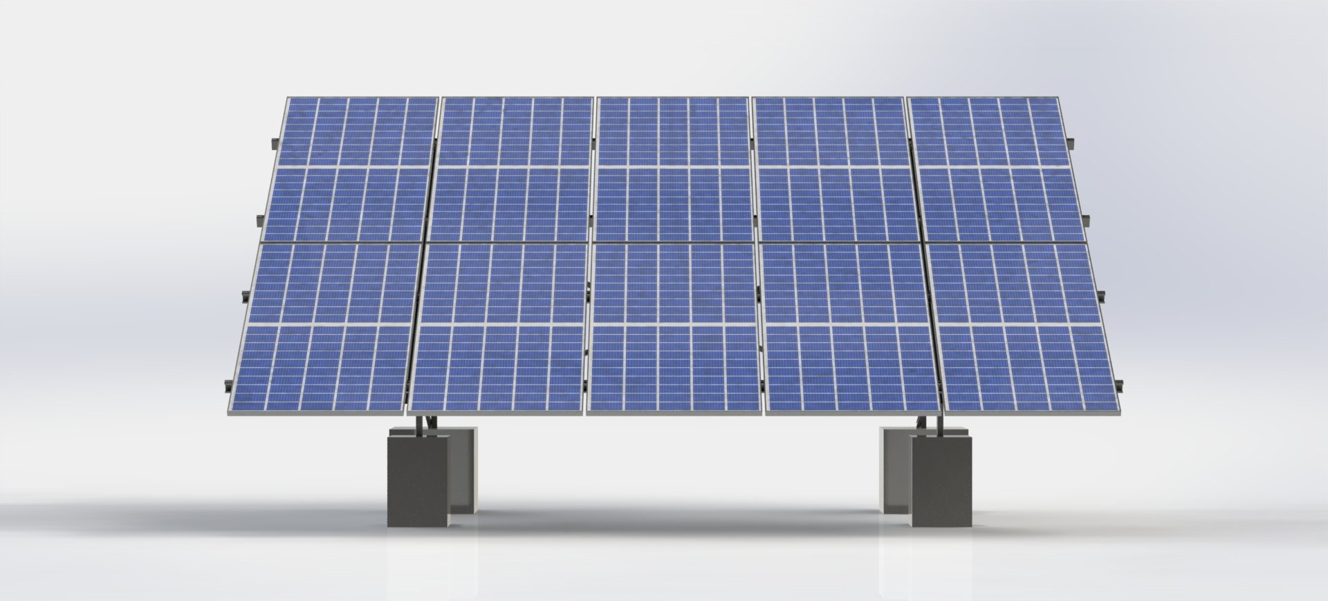 سازه استوک دو ردیف تیپ سنگین مناسب 2 عدد پنل خورشیدی از جنس فولاد با پوشش گالوانیزه ۵ کیلو وات